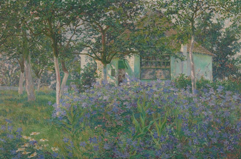 Interior scene with flowers and light, oil on canvas by Anna De Weert