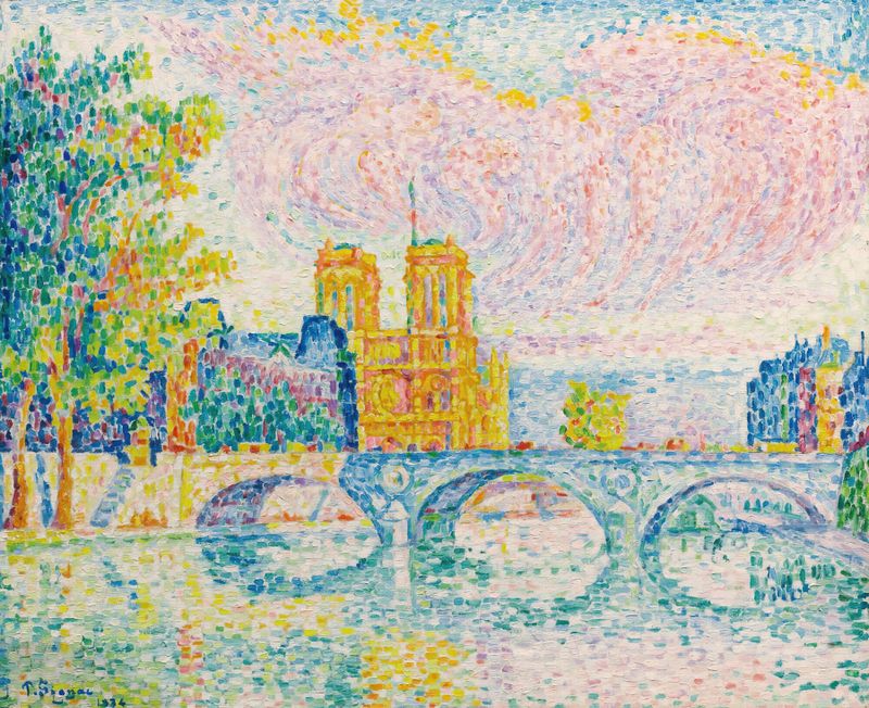 La Cité, París de Paul Signac, óleo sobre lienzo que representa un paisaje urbano.