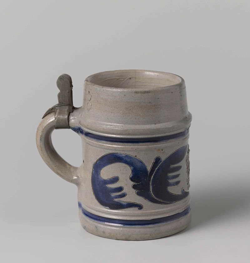 Tankard com monograma e scrolls, estilo barroco, artista desconhecido