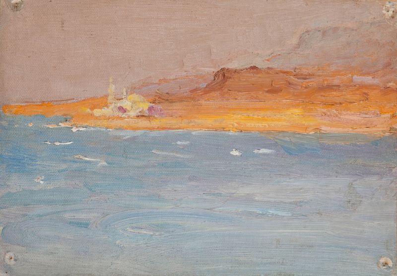 Paisaje de Crete de Jan Ciągliński, pintura al óleo