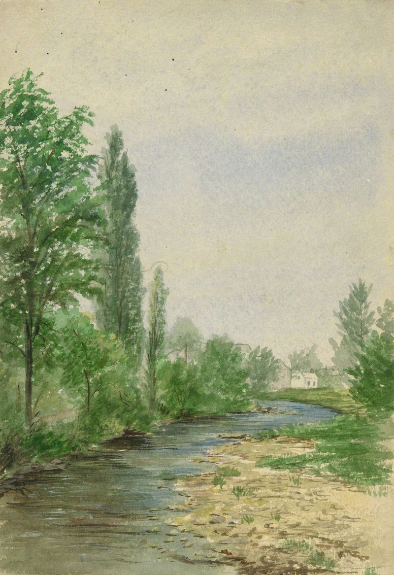 Paisagem impressionista de Garoga Creek, Ephratah Pennsylvania de artista desconhecido