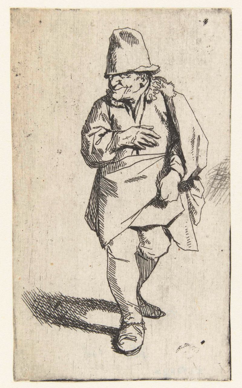 Retrato de um homem em tecido escuro, gravura de Cornelis Pietersz. Bega