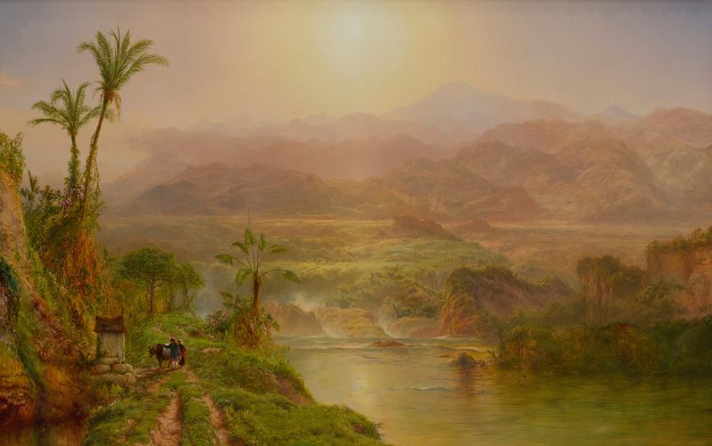 Lagoon of the Guayaquil River, Ecuador by Louis Remy Mignot, oil on canvas