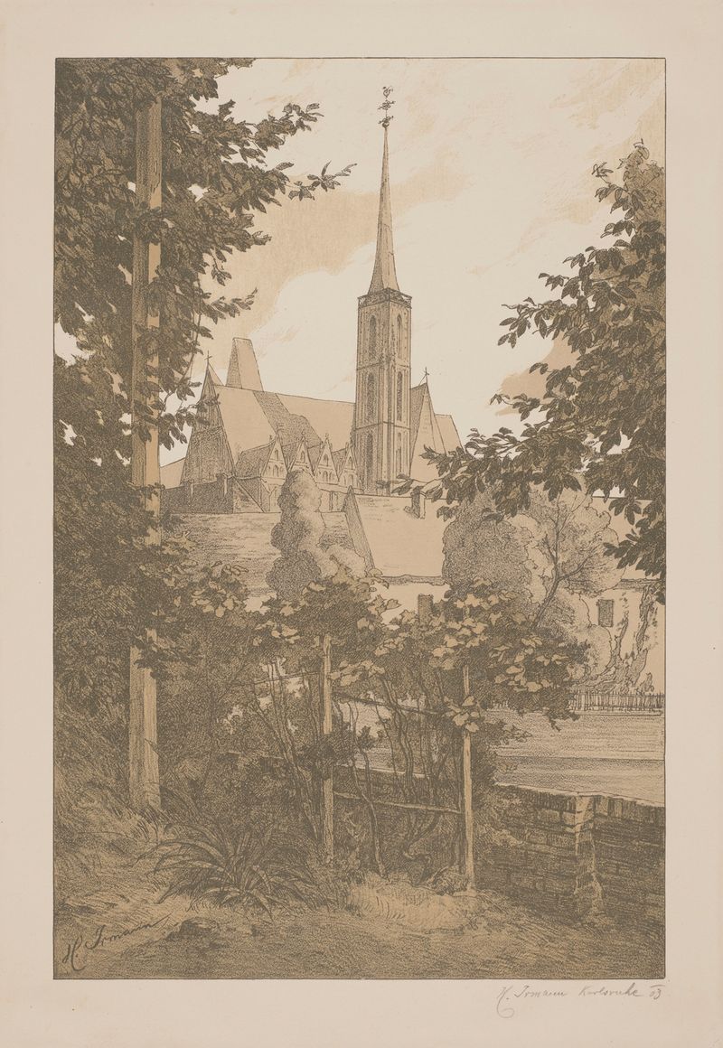 Church of the Holy Cross in Wrocław, oil painting by Heinrich Otto Irmann