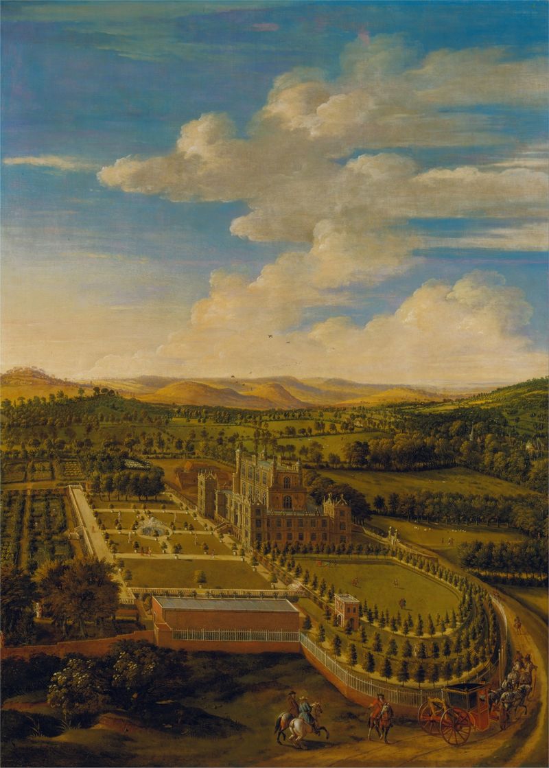 Wollaton Hall and Park landscape by Jan Siberechts, oil on canvas