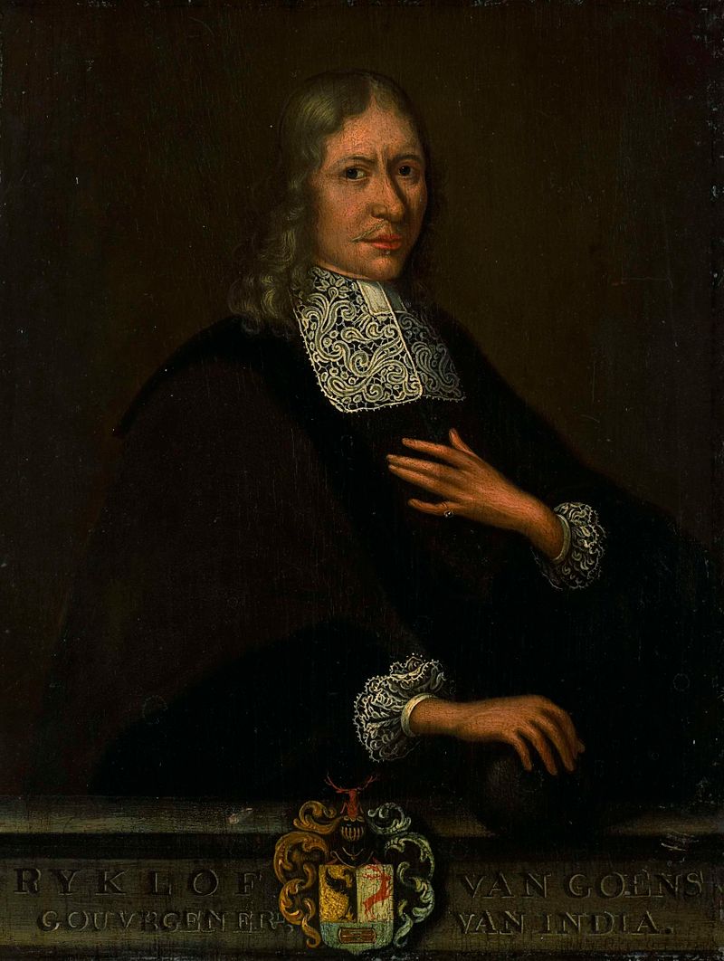 Portrait of Rycklof van Goens, oil on panel by Martin Palin