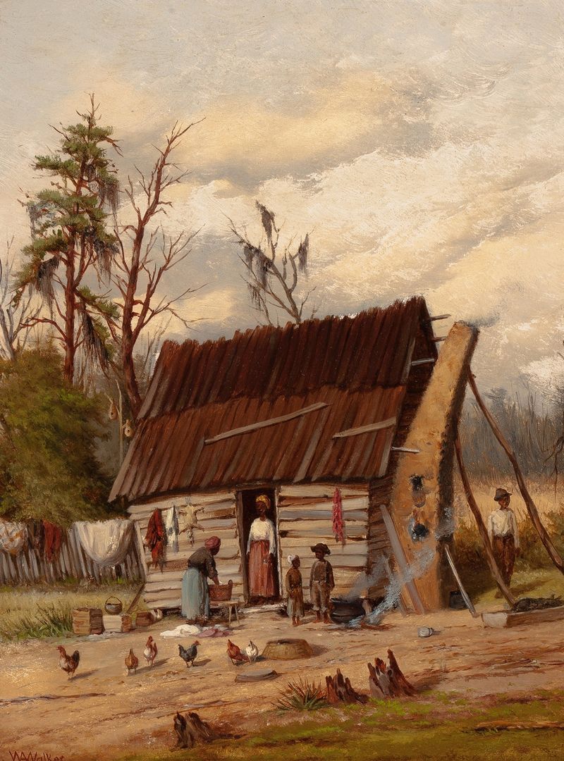 Wash Day by William Aiken Walker, realism, depicting laundry drying outdoors in sunlight.