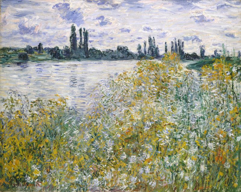 Île aux Fleurs perto de Vétheuil, óleo sobre tela de Claude Monet