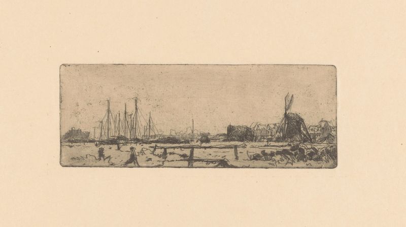 Laakhaven en Laakmolen em Den Haag, óleo sobre tela de Willem Adrianus Grondhout