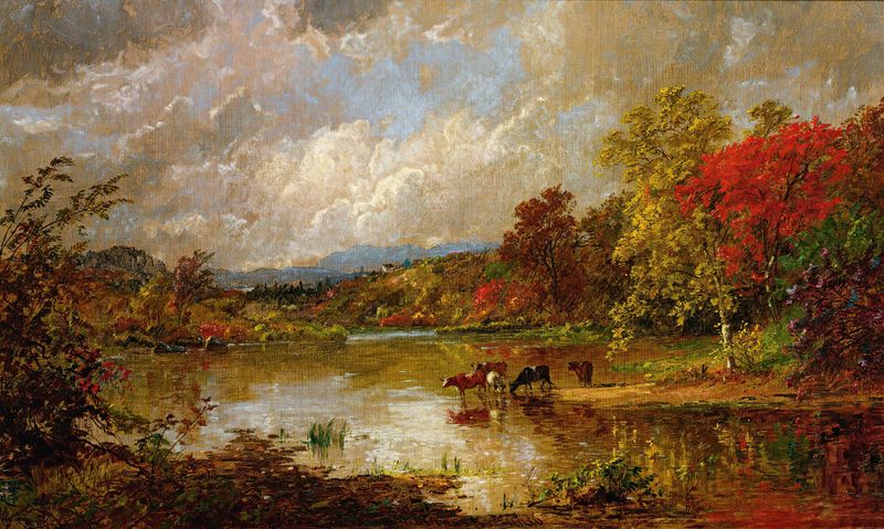 Folhagem de outono, óleo sobre tela de Jasper Francis Cropsey