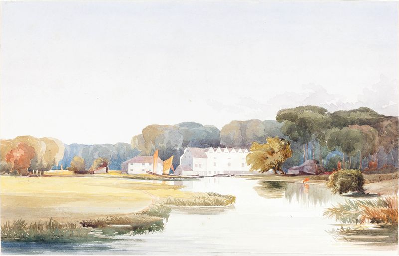 Horstead Mill on the River Bure, Norfolk, oil on canvas by Rev. James Bulwer