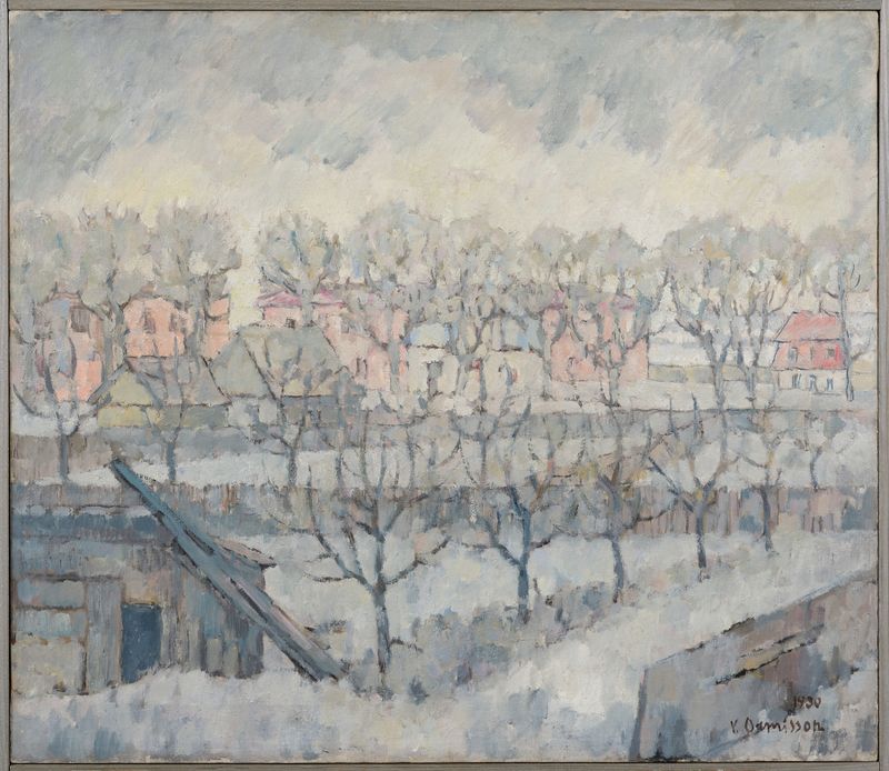 Paisagem de Tartu maastik de Villem Ormisson, óleo sobre tela