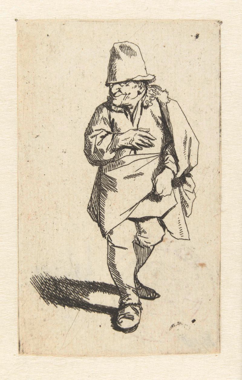 Retrato de um homem com um chapéu alto, gravura de Cornelis Pietersz. Bega