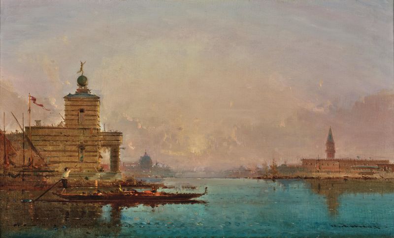 Venice, a View of the Grand Canal by Henri Duvieux, oil on canvas