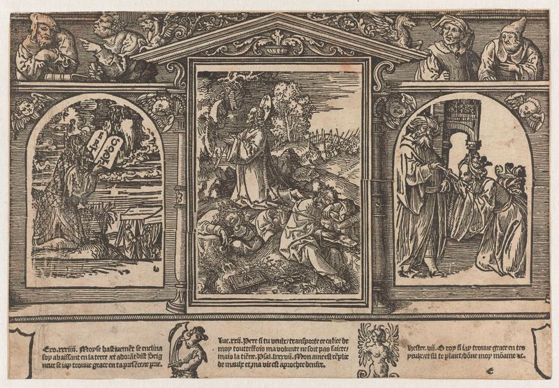 Gravura religiosa de Jacob Cornelisz van Oostsanen representando Cristo em contemplação, 1525-1530
