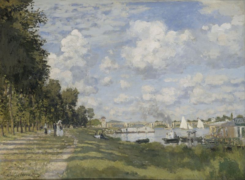 Bassin d’Argenteuil de Claude Monet, pintura al óleo que muestra agua tranquila y reflejos