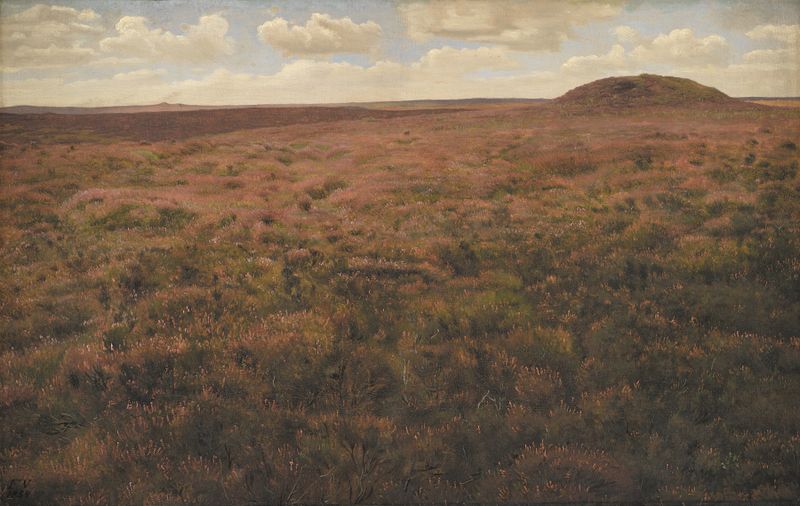 Study of a Moor de Frederik Vermehren, pintura a óleo que retrata uma figura em vestes escuras em contemplação.