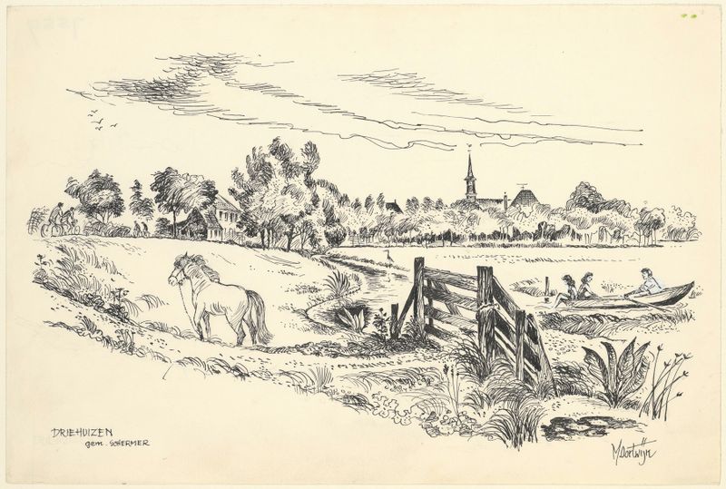 Paisaje de Maarten Oortwijn, Modernismo, que representa un horizonte sereno.