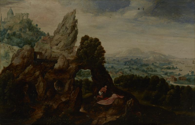 Saint Jerome in the Wilderness, oil on panel by Herri met de Bles
