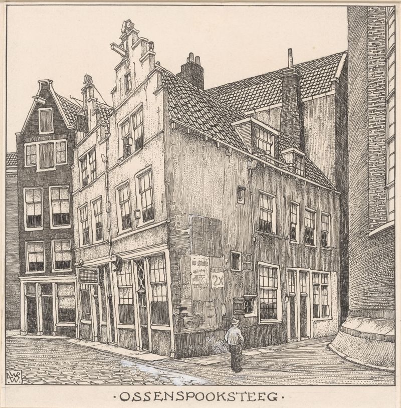Landscape of De Ossenspooksteeg te Amsterdam by Willem Wenckebach, medium unknown