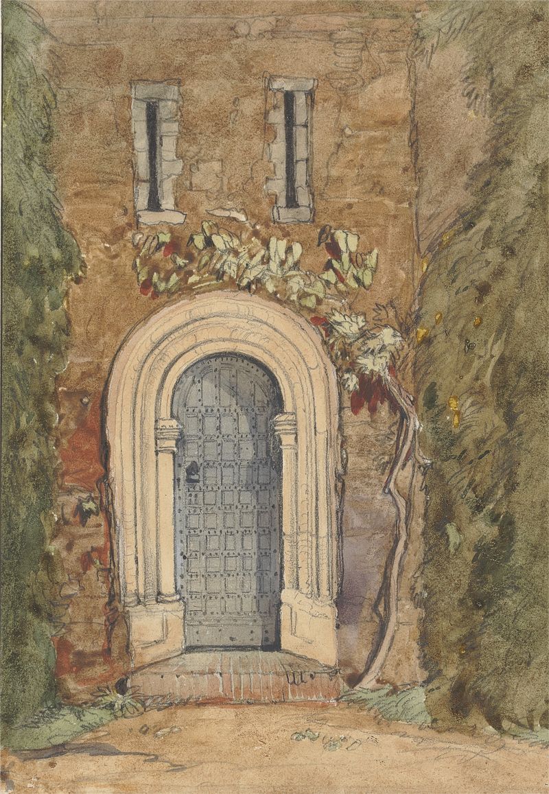 Figurative work by Rev. James Bulwer, featuring intricate lines and soft hues.