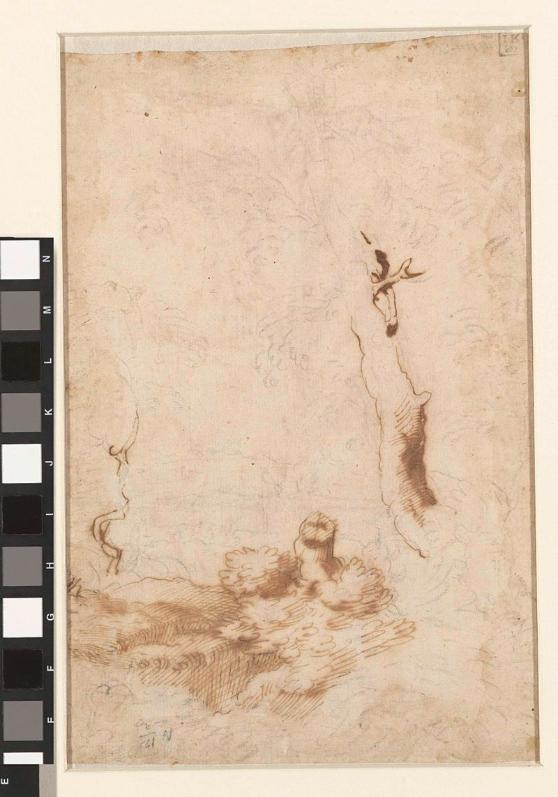 Escena botánica con un árbol con detalles intrincados de Unknown Artist