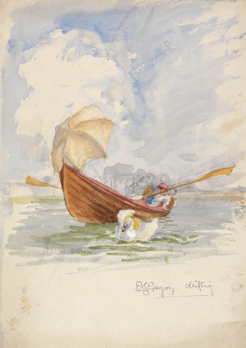 Escena marina con olas y cielo de Edward John Gregory, pintura al óleo