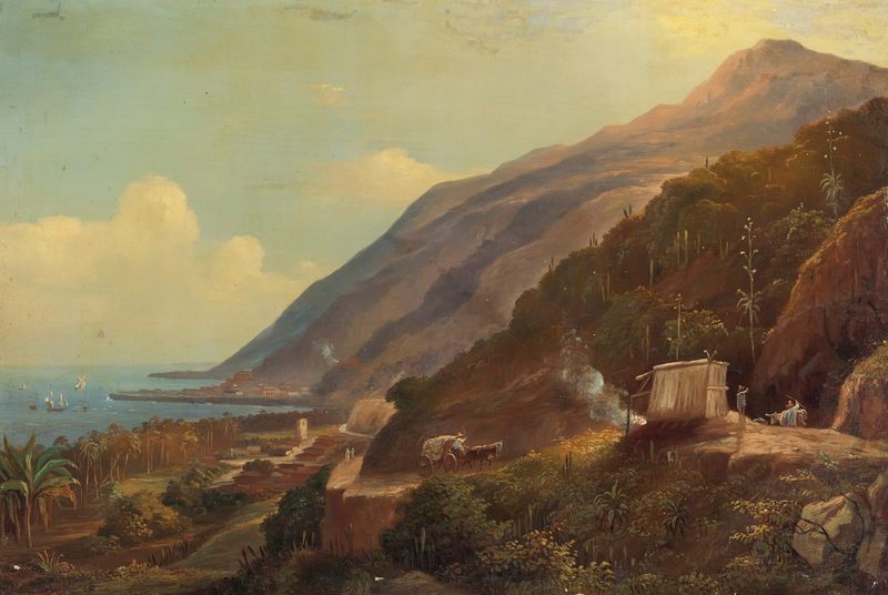 Twilight landscape with gentle waves, oil on canvas by Fritz Sigfried Georg Melbye