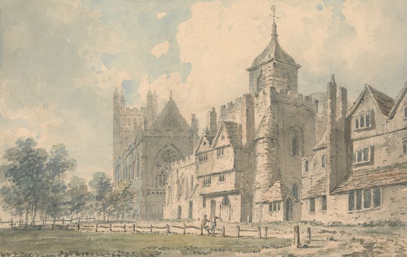 Gothic architecture of Exeter Cathedral by Edward Dayes