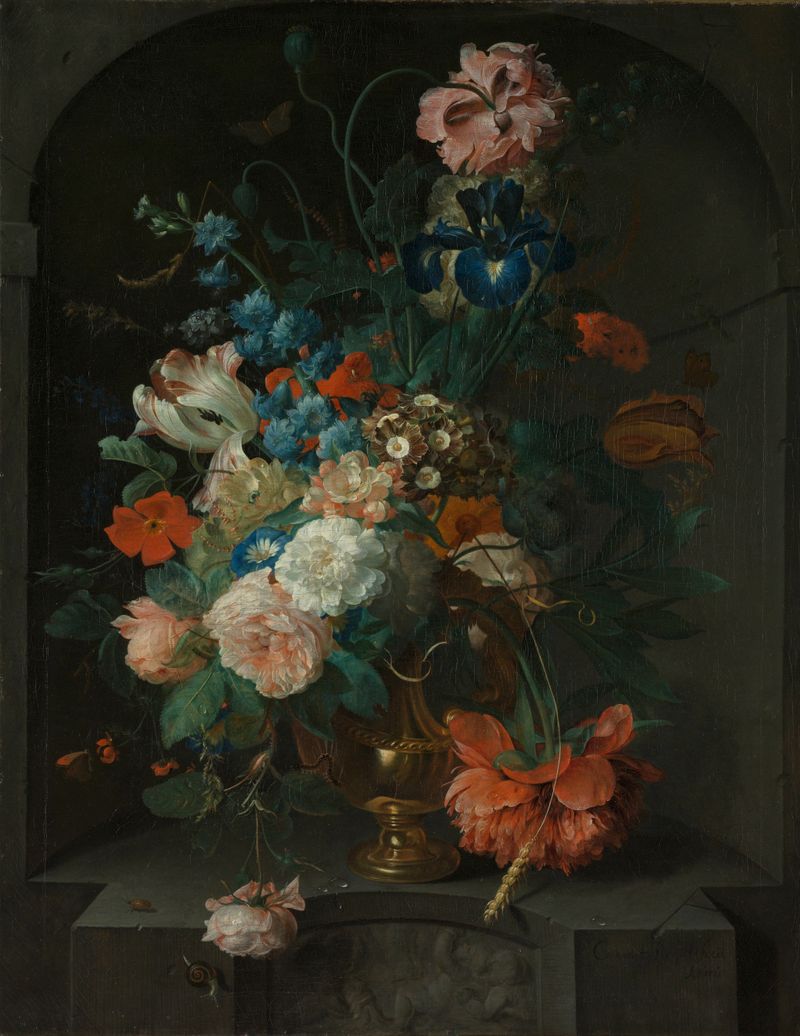 Still Life with Flowers, oil on canvas by Coenraet Roepel