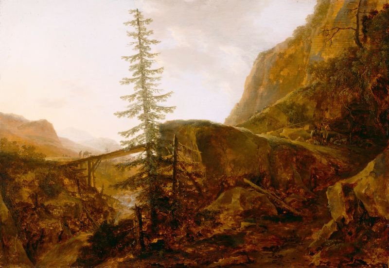 Paisaje con un arroyo y flores, pintura al óleo de Jan Wils