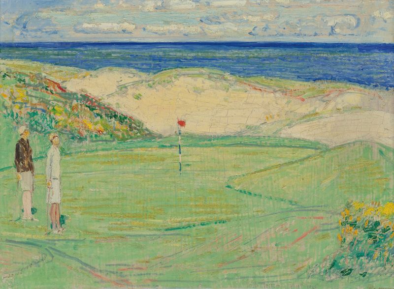 East Course, Maidstone Club de Childe Hassam, pintura impresionista, paisaje