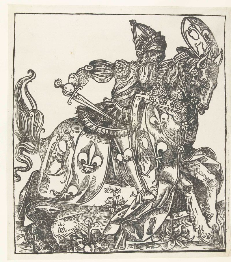 Retrato de Karel de Grote, uma obra em papel de Renaissance por Unknown Artist