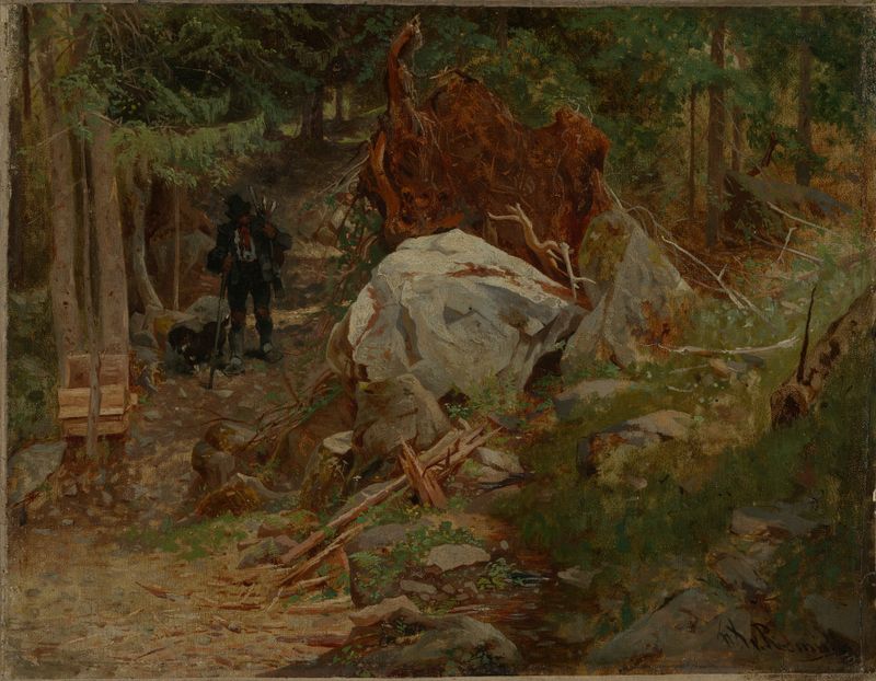 Landscape scene depicting a forest by Franz Xaver von Riedmüller