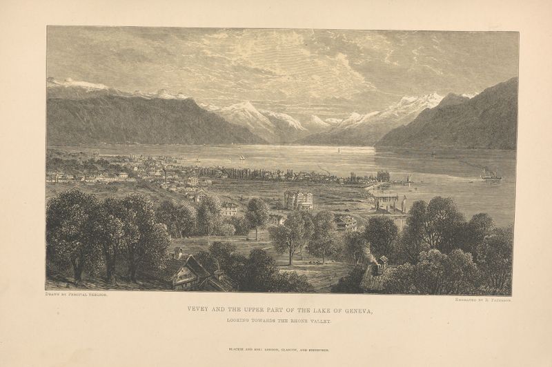 Vevay, and the Upper Part of the Lake of Geneva oil painting by Theodor Gsell Fels