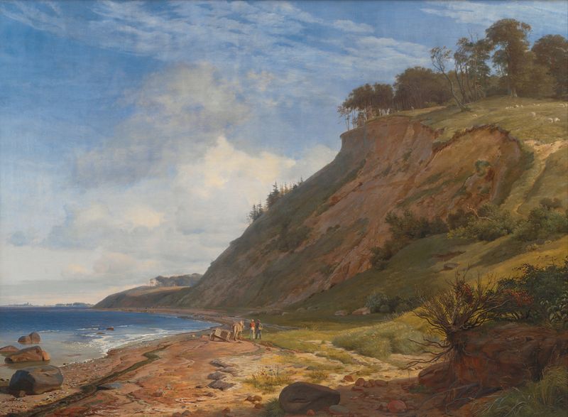 Landscape of Roskilde Fjord, oil on canvas by Johan Thomas Lundbye