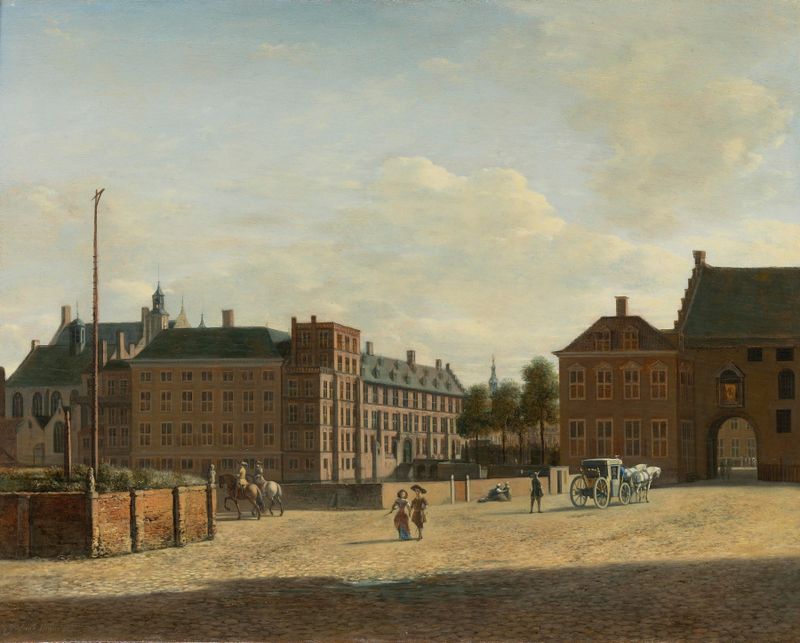 The Plaats With The Binnenhof And The Gevangenpoort, oil painting by Gerrit Adriaensz. Berckheyde