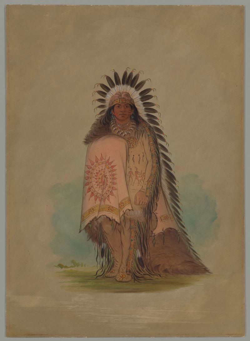 Portrait of Waneta, oil on paper by George Catlin