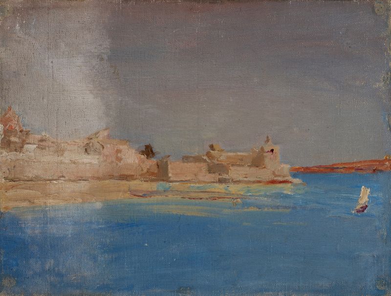 Pintura figurativa a óleo de Jan Ciągliński mostrando uma figura com cores vibrantes