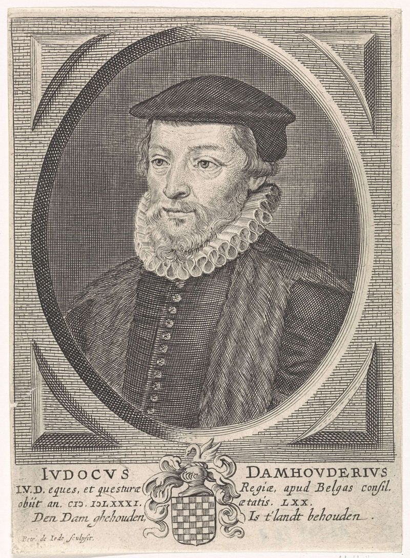 Portrait of Joost de Damhouder, etching by Pieter de Jode