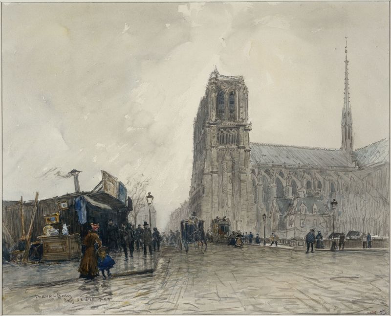 Notre-Dame vue du Pont au Double by Frank Myers Boggs, oil painting showing the cathedral's reflection in the Seine.