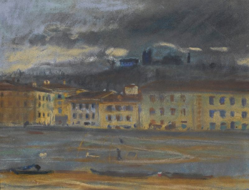 Florence de Bohumil Kubišta, óleo sobre lienzo con tonos en espiral y colores dinámicos