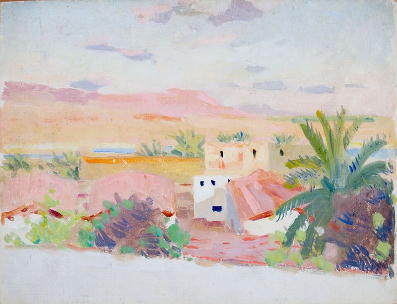 Paisagem de Biskra, Argélia de Denman Waldo Ross, óleo sobre tela