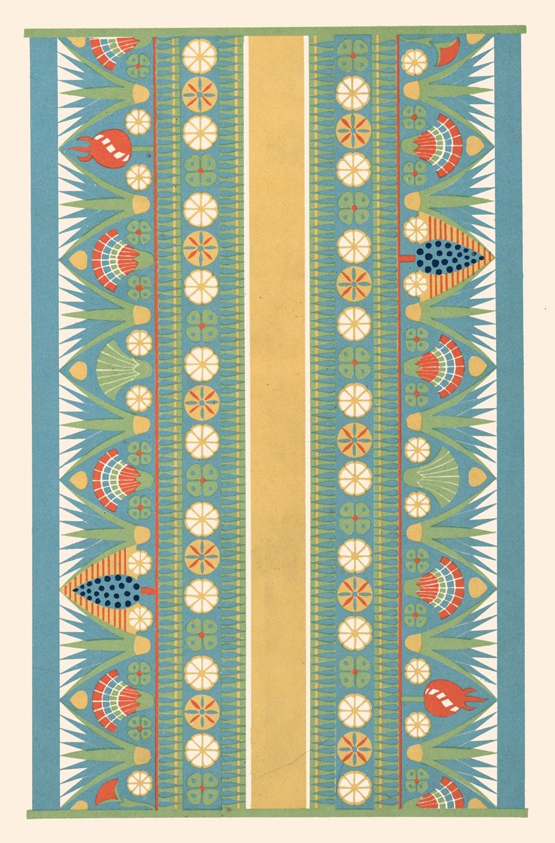 Motivos abstractos y colores en 'Frise de Plafond du Tombeau de Nesi-pa-Noferher' de Gustave Jéquier