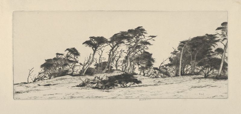 Saraband de Ernest Haskell, obra figurativa con líneas delicadas y colores suaves