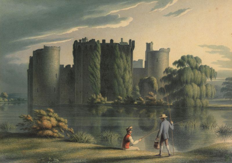 Bodiam Castle by Henry Morton, oil painting depicting a castle against a stormy sky