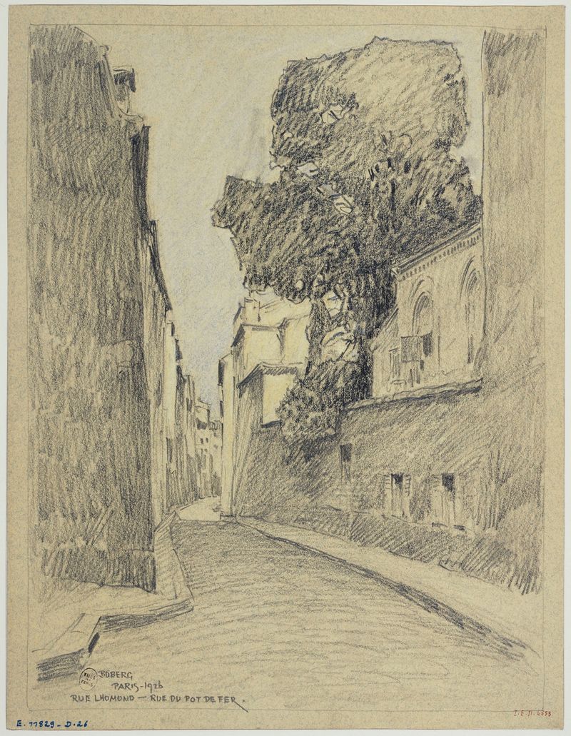 Rue Lhomond et rue du Pot de Fer, óleo sobre tela de Ferdinand Boberg