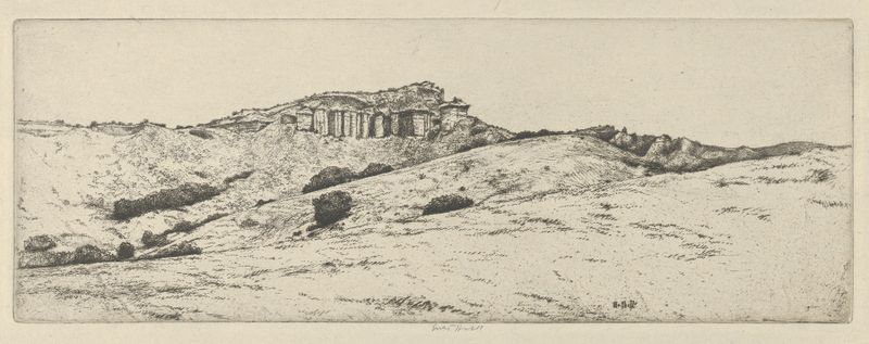 Paisaje con colinas y un cielo colorido de Ernest Haskell, óleo