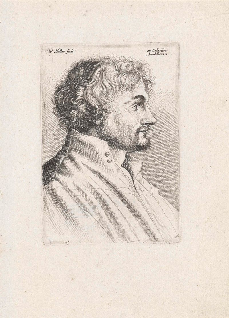 Retrato de um homem com barba espessa, gravura de Wenceslaus Hollar