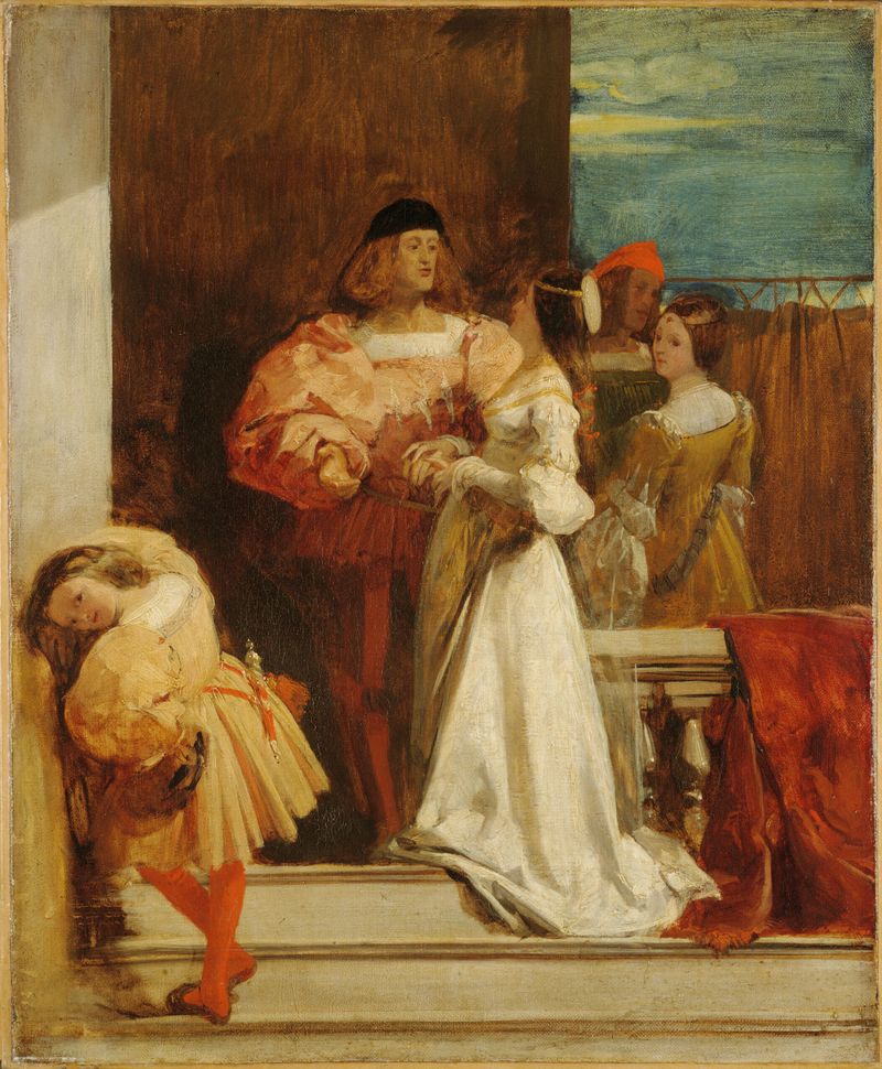 Evening in Venice by Richard Parkes Bonington, oil on canvas depicting a serene waterway.